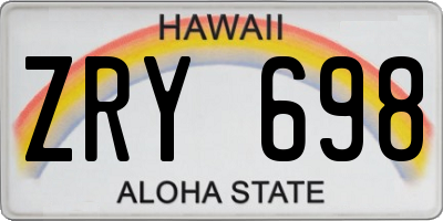 HI license plate ZRY698