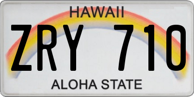 HI license plate ZRY710