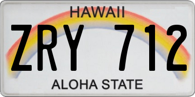 HI license plate ZRY712