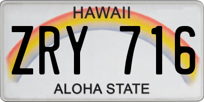 HI license plate ZRY716