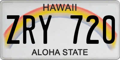 HI license plate ZRY720