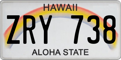 HI license plate ZRY738