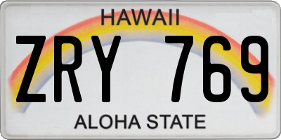 HI license plate ZRY769