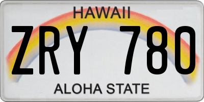 HI license plate ZRY780