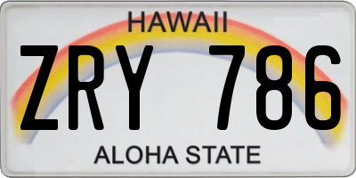 HI license plate ZRY786