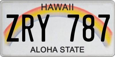 HI license plate ZRY787