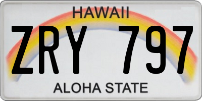 HI license plate ZRY797