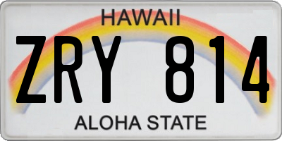 HI license plate ZRY814