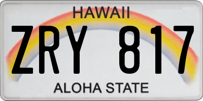 HI license plate ZRY817