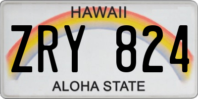 HI license plate ZRY824