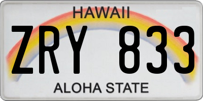 HI license plate ZRY833