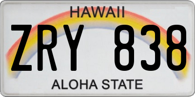 HI license plate ZRY838