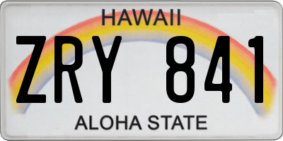 HI license plate ZRY841