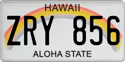 HI license plate ZRY856