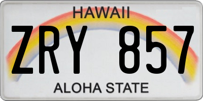 HI license plate ZRY857