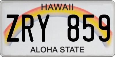 HI license plate ZRY859
