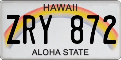 HI license plate ZRY872