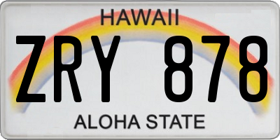 HI license plate ZRY878
