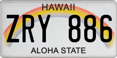 HI license plate ZRY886