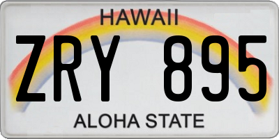 HI license plate ZRY895