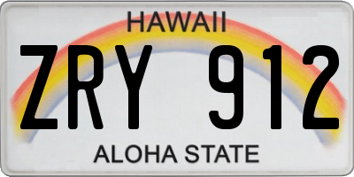 HI license plate ZRY912