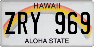 HI license plate ZRY969