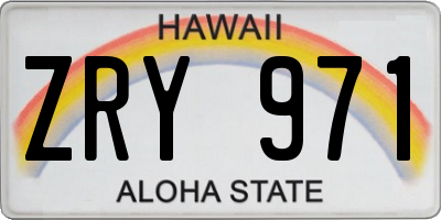 HI license plate ZRY971