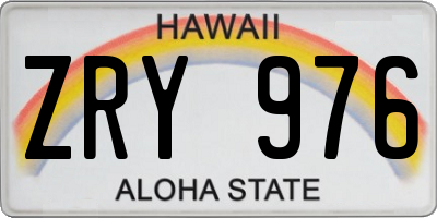 HI license plate ZRY976