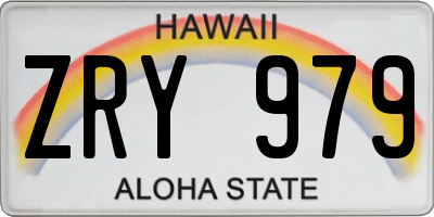 HI license plate ZRY979