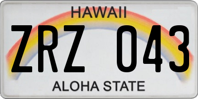 HI license plate ZRZ043