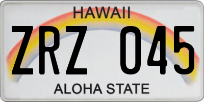 HI license plate ZRZ045