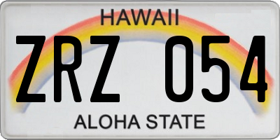 HI license plate ZRZ054