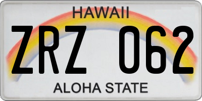 HI license plate ZRZ062