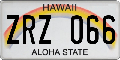 HI license plate ZRZ066
