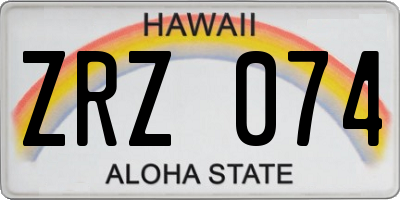 HI license plate ZRZ074