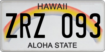 HI license plate ZRZ093