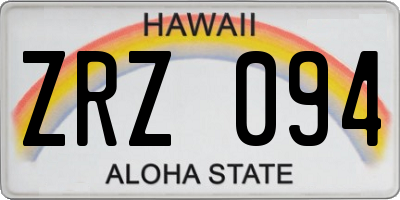 HI license plate ZRZ094