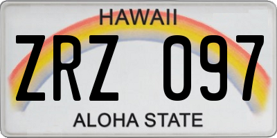 HI license plate ZRZ097