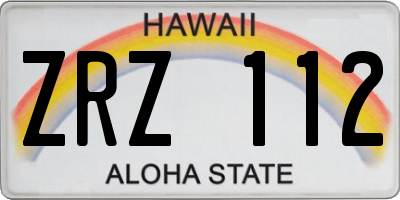 HI license plate ZRZ112