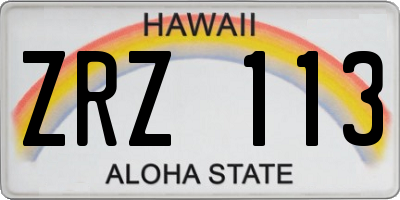 HI license plate ZRZ113