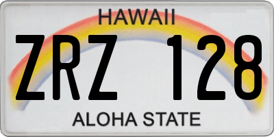 HI license plate ZRZ128