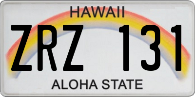 HI license plate ZRZ131