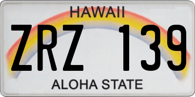 HI license plate ZRZ139