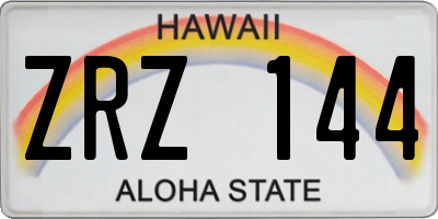 HI license plate ZRZ144