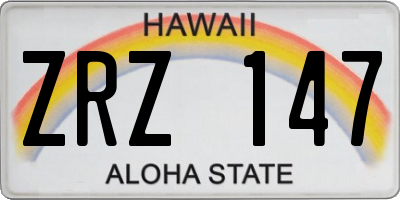 HI license plate ZRZ147