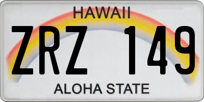 HI license plate ZRZ149