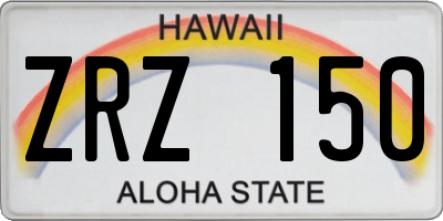 HI license plate ZRZ150