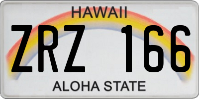 HI license plate ZRZ166