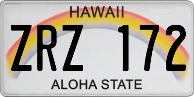 HI license plate ZRZ172