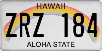 HI license plate ZRZ184